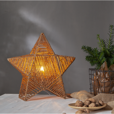 Rappe adventsstjerne bord - Brun-Julebelysning adventstjerne-Star Trading-257-56-Lightup.no