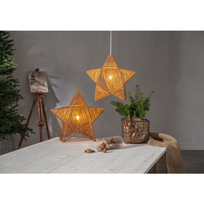 Rappe adventsstjerne bord - Brun-Julebelysning adventstjerne-Star Trading-257-56-Lightup.no