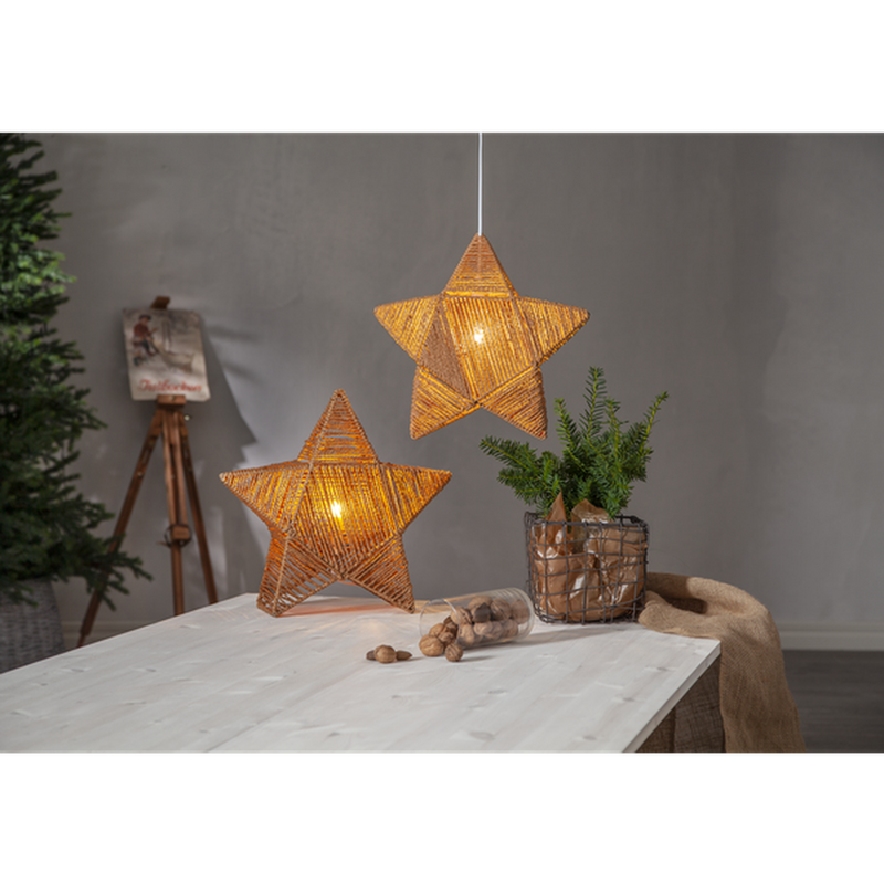 Rappe adventsstjerne bord - Brun-Julebelysning adventstjerne-Star Trading-257-56-Lightup.no