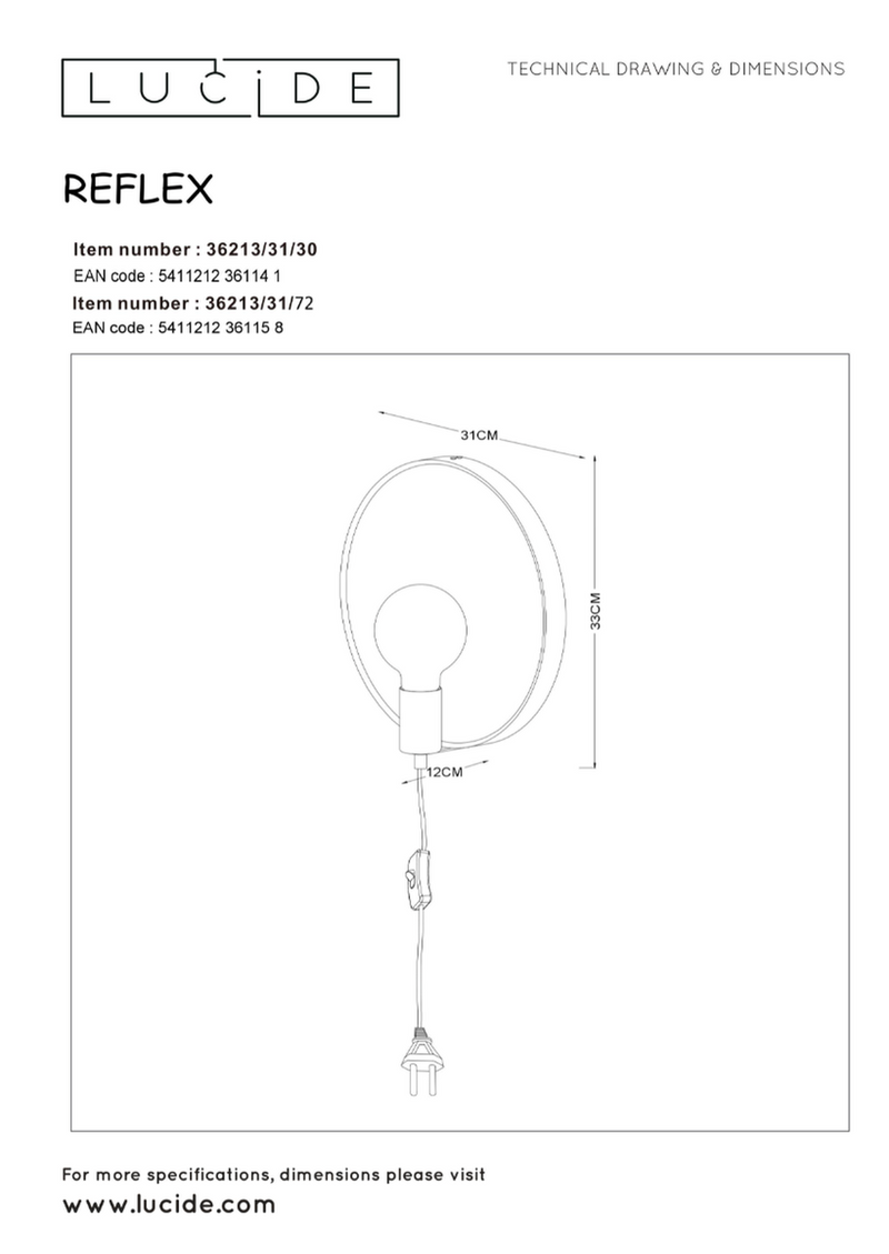 Reflex vegglampe med speil - lyst tre-Vegglamper-Lucide-LC36213/31/72-Lightup.no