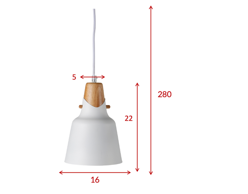 Rigel takpendel 16 cm - Lysgrå/Trefarget-Takpendler-Venture Home-15540-755-Lightup.no