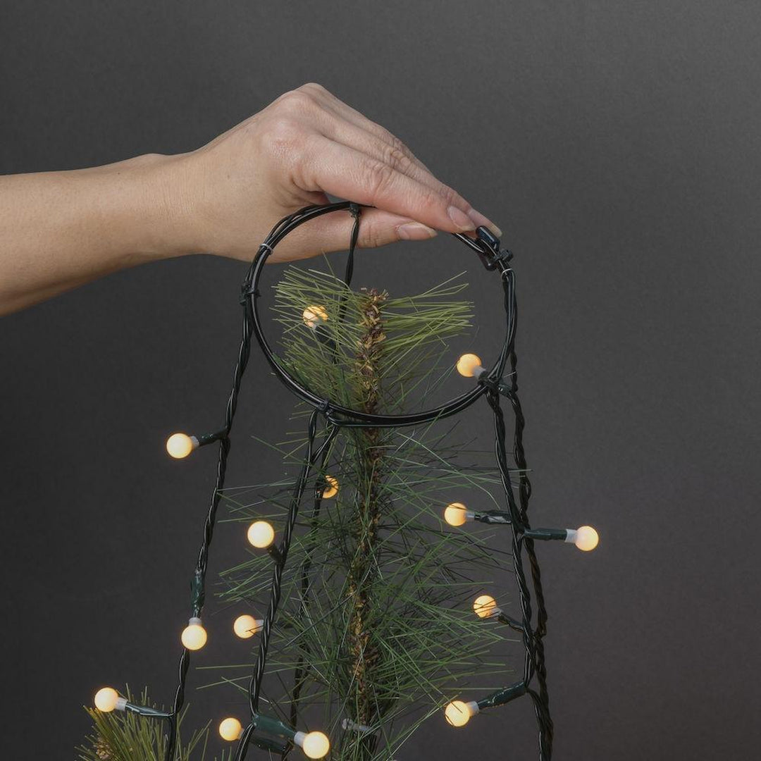 Ring slynge for juletre 5x40 LED 240 cm - Frostet kule-Julebelysning juletrelys og slynger-Konstsmide-Svart-6368-820-Lightup.no
