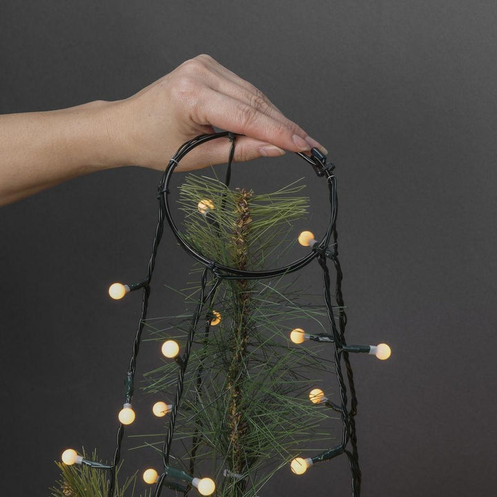 Ring slynge for juletre 5x40 LED 240 cm - Frostet kule-Julebelysning juletrelys og slynger-Konstsmide-Svart-6368-820-Lightup.no