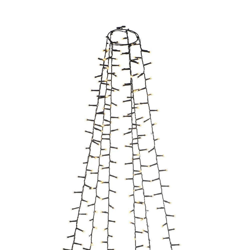 Ringslynge Cluster 6x110 LED lys 2,4 meter utendørs IP44 - Varmhvit-Julebelysning juletrelys ute-Konstsmide-6650-100-Lightup.no