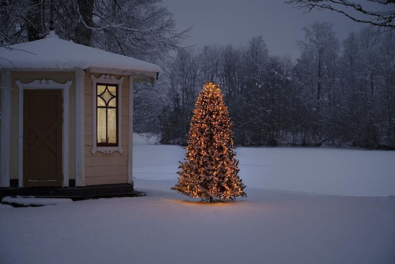 Ringslynge Cluster 6x110 LED lys 2,4 meter utendørs IP44 - Varmhvit-Julebelysning juletrelys ute-Konstsmide-6650-100-Lightup.no