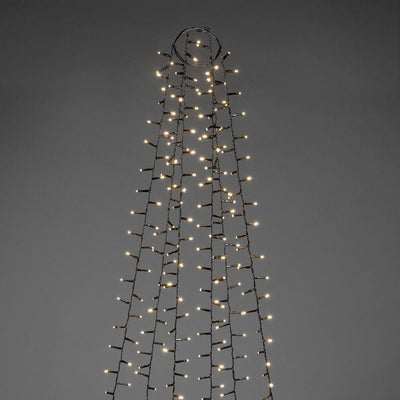 Ringslynge Cluster 6x110 LED lys 2,4 meter utendørs IP44 - Varmhvit-Julebelysning juletrelys ute-Konstsmide-6650-100-Lightup.no