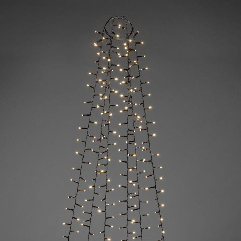 Ringslynge Cluster 6x110 LED lys 2,4 meter utendørs IP44 - Varmhvit-Julebelysning juletrelys ute-Konstsmide-6650-100-Lightup.no