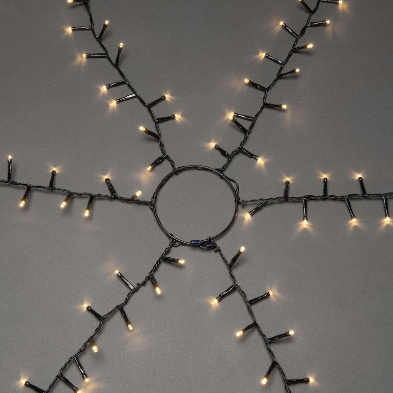 Ringslynge Cluster 6x110 LED lys 2,4 meter utendørs IP44 - Varmhvit-Julebelysning juletrelys ute-Konstsmide-6650-100-Lightup.no