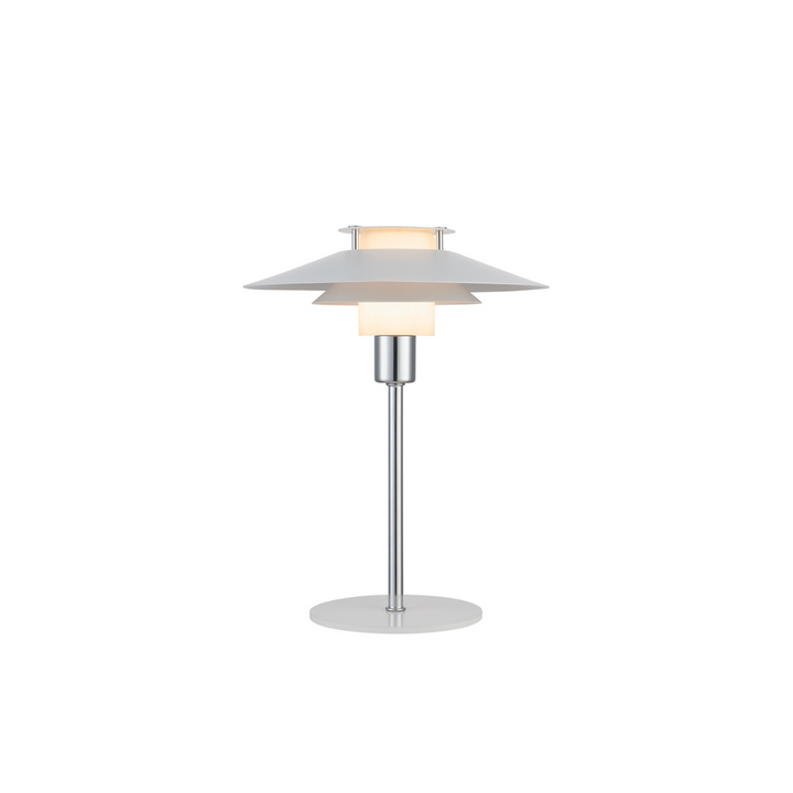 Rivoli bordlampe 24 - Hvit/Krom-Bordlamper-Halo Designs-5703638990723-Lightup.no