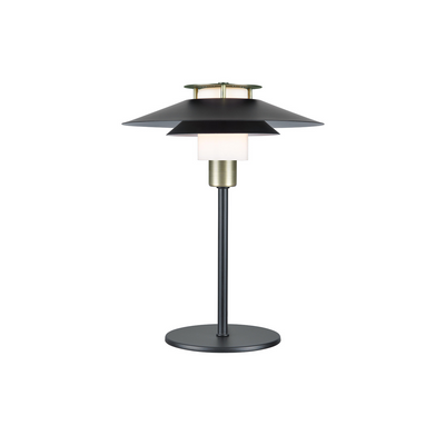 Rivoli bordlampe 24 - Svart/Messing-Bordlamper-Halo Designs-5705638990709-Lightup.no