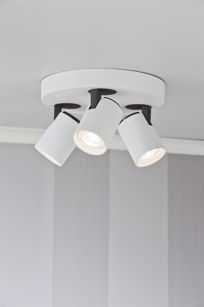 Rollo rund taklampe 3 spotter - Hvit/Svart-Taklamper-Aneta Lighting-76628-01-Lightup.no