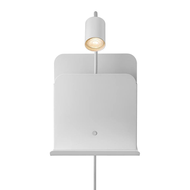 Roomi vegglampe med hylle og USB - Hvit-Vegglamper-Nordlux-2112551001-Lightup.no