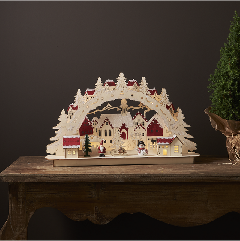 Rosenheim adventsstake batteridrevet med timer 10 lys - Natur-Julebelysning adventsstake-Star Trading-272-12-Lightup.no