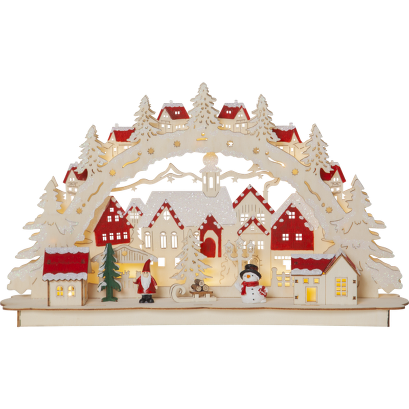 Rosenheim adventsstake batteridrevet med timer 10 lys - Natur-Julebelysning adventsstake-Star Trading-272-12-Lightup.no