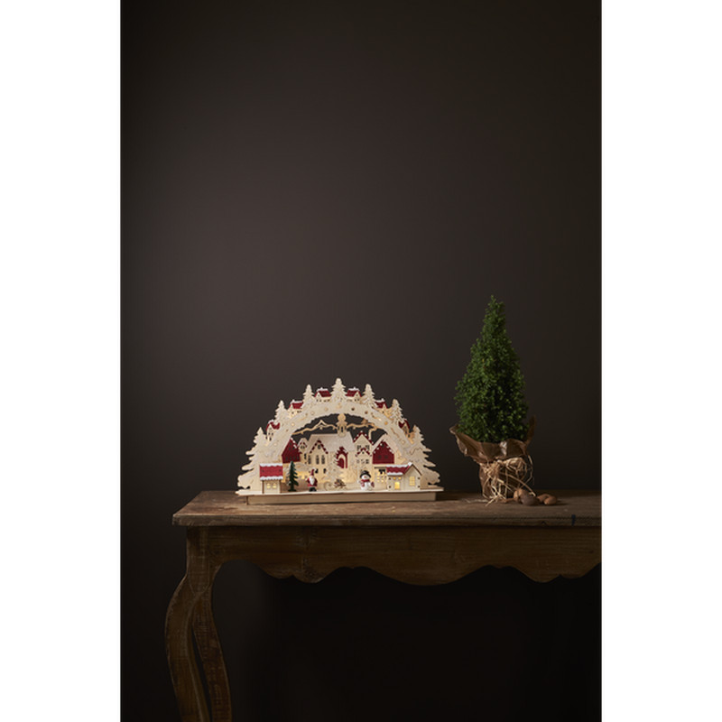 Rosenheim adventsstake batteridrevet med timer 10 lys - Natur-Julebelysning adventsstake-Star Trading-272-12-Lightup.no