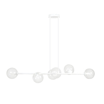 Rossi takpendel 6 lys - Hvit/Klart glass-Takpendler-Emibig-877/6-Lightup.no