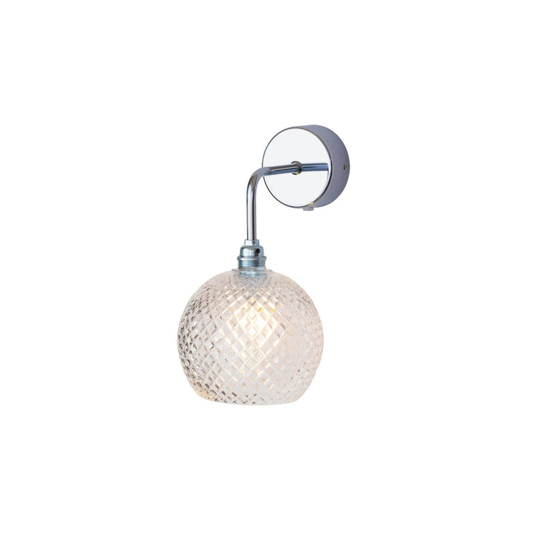 Rowan vegglampe små ruter - Klar/sølv-Vegglamper-EBB & FLOW-LA101521W-Lightup.no