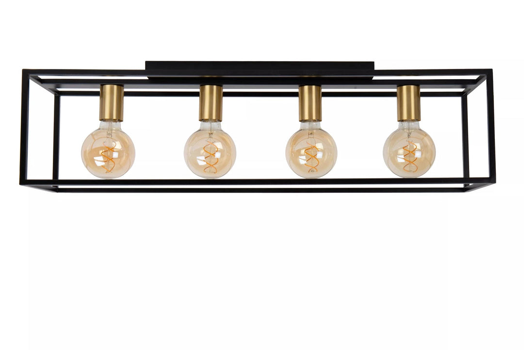 Ruben taklampe 90 cm 4-lys - Svart/Gullfarget-Taklamper-Lucide-Svart / Messing-LC00124/04/30-Lightup.no