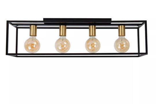 Ruben taklampe 90 cm 4-lys - Svart/Gullfarget-Taklamper-Lucide-Svart / Messing-LC00124/04/30-Lightup.no