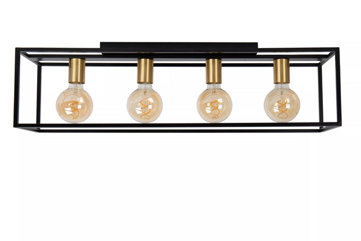 Ruben taklampe 90 cm 4-lys - Svart/Gullfarget-Taklamper-Lucide-Svart / Messing-LC00124/04/30-Lightup.no