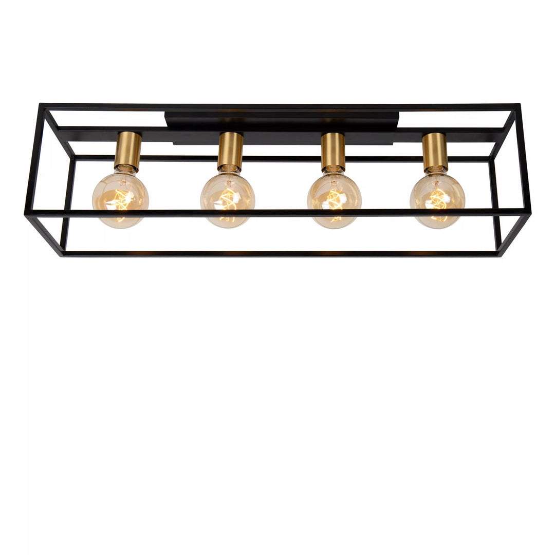 Ruben taklampe 90 cm 4-lys - Svart/Gullfarget-Taklamper-Lucide-Svart / Messing-LC00124/04/30-Lightup.no
