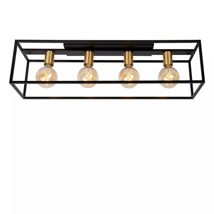 Ruben taklampe 90 cm 4-lys - Svart/Gullfarget-Taklamper-Lucide-Svart / Messing-LC00124/04/30-Lightup.no