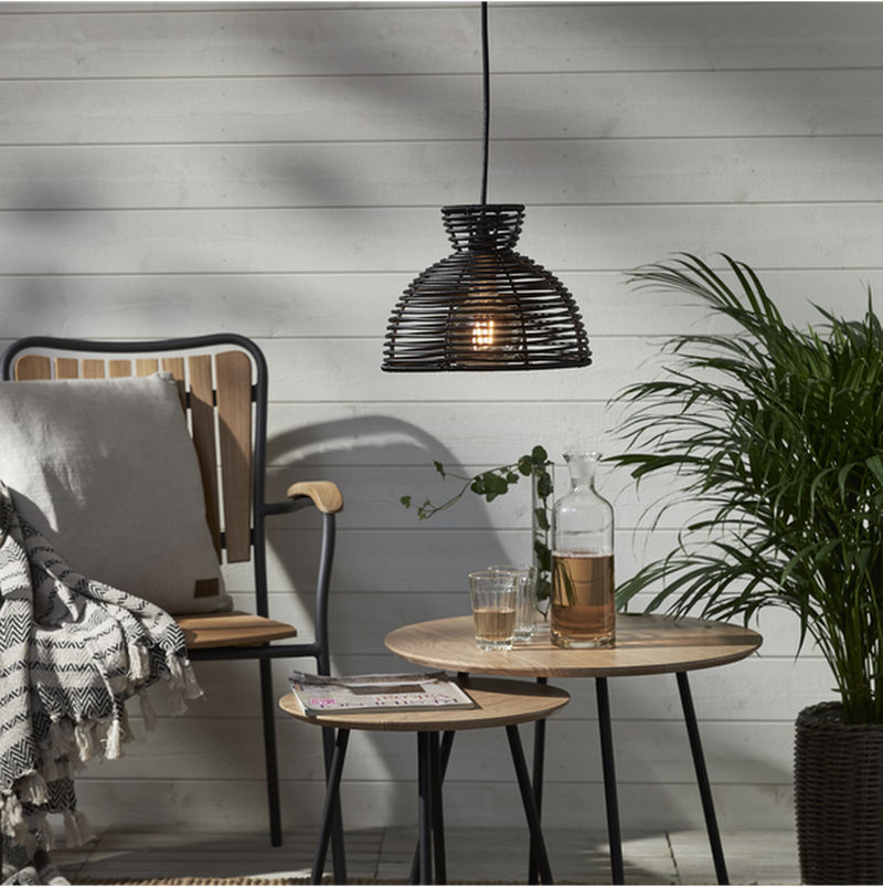 Runde utendørs lampeskjerm 26 cm IP44 - Svart-Utebelysning Hagebelysning-Star Trading-092-18-Lightup.no