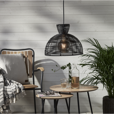 Runde utendørs lampeskjerm 37 cm IP44 - Svart-Utebelysning Hagebelysning-Star Trading-092-19-Lightup.no