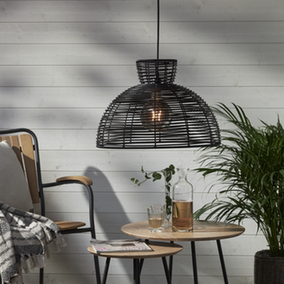 Runde utendørs lampeskjerm 47 cm IP44 - Svart-Utebelysning Hagebelysning-Star Trading-092-20-Lightup.no