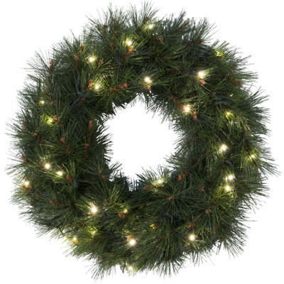 Russian pine julekrans med lys 50 cm 30-lys varmhvit-Julebelysning dekor og pynt ute-Star Trading-612-75-Lightup.no