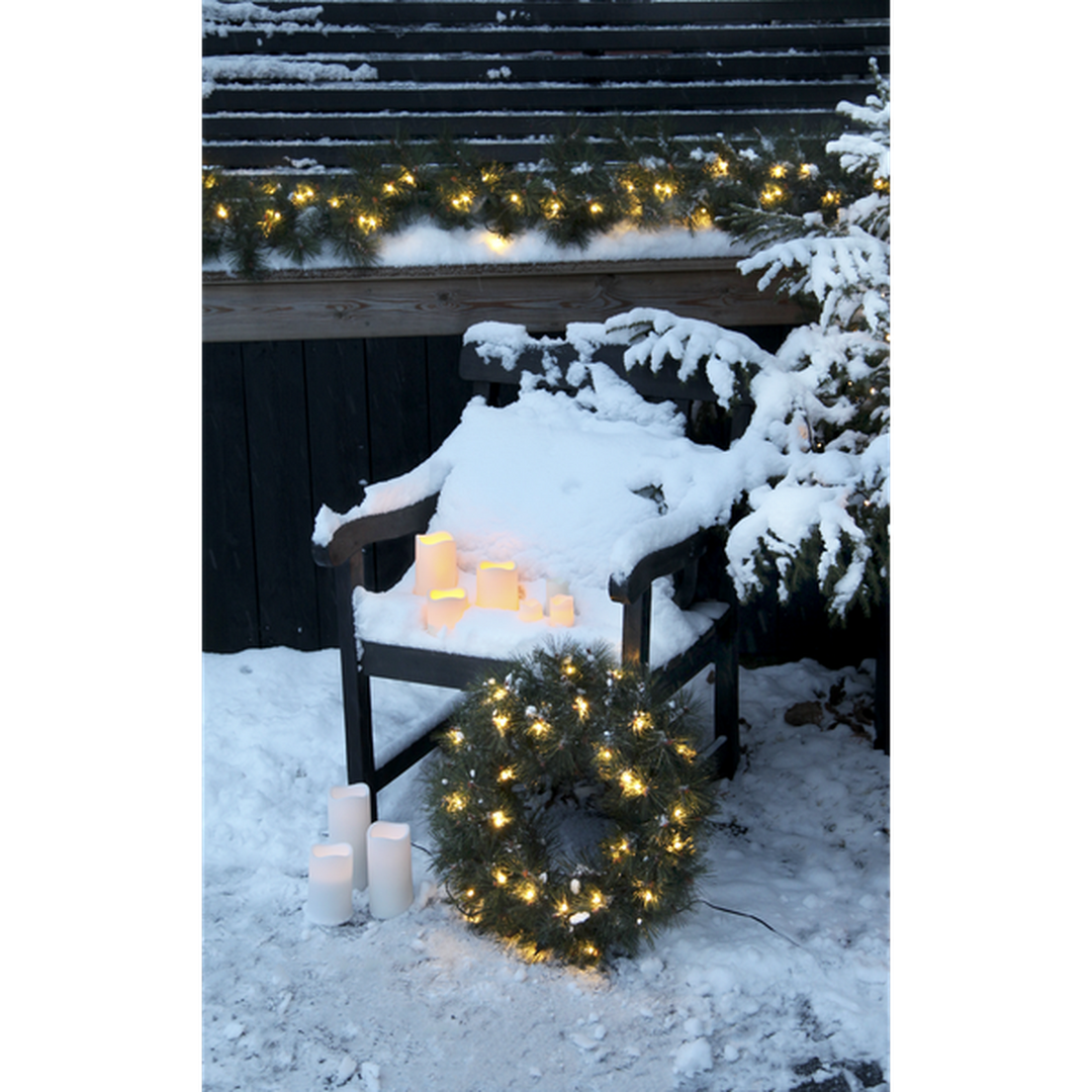 Russian pine julekrans med lys 50 cm 30-lys varmhvit-Julebelysning dekor og pynt ute-Star Trading-612-75-Lightup.no