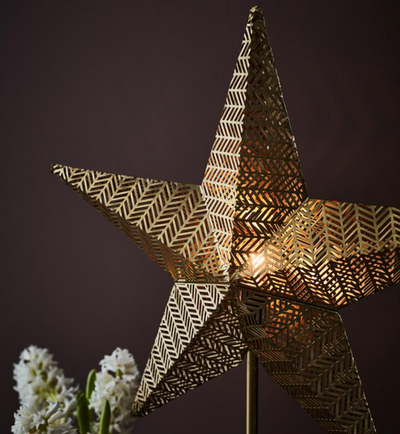 Rustic bordstjerne 48 cm - Gull-Julebelysning adventstjerne-Marksløjd-705741-Lightup.no