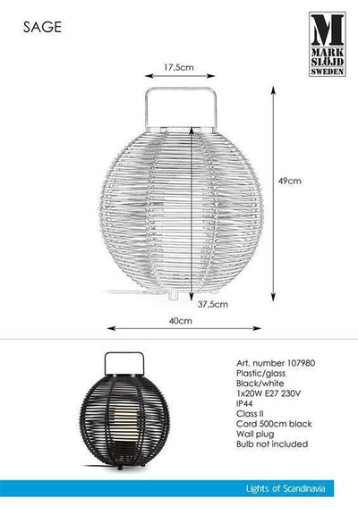 Sage gulvlampe utendørs IP44 - Svart-Utebelysning Hagebelysning-Marksløjd-107980-Lightup.no
