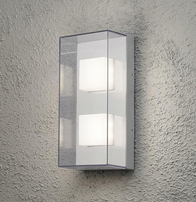 Sanremo dobbel vegglampe 8W LED - Klar-Utebelysning vegg veggskjold-Konstsmide-7936-310-Lightup.no