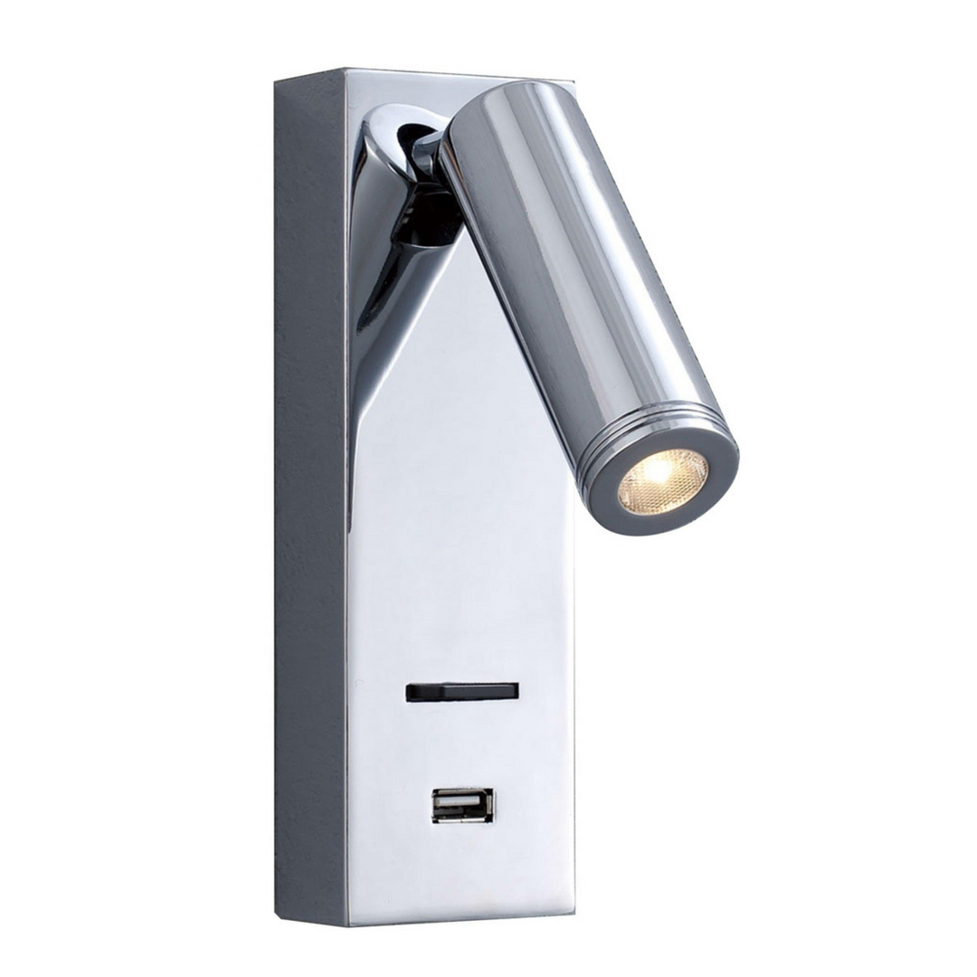 Sarah vegglampe med USB - Krom-Vegglamper-NorDesign-374603001-Lightup.no