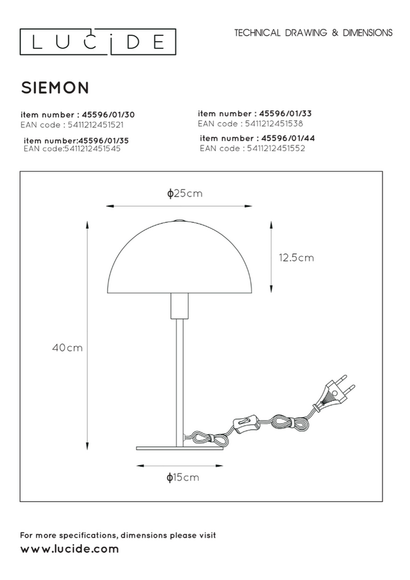Siemon bordlampe - Grønn-Bordlamper-Lucide-LC45596/01/33-Lightup.no