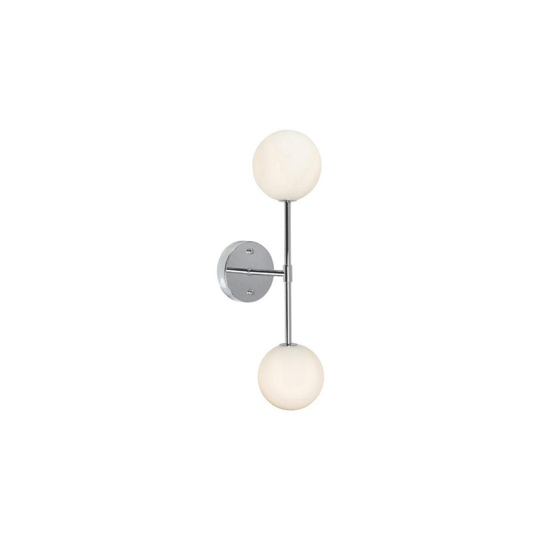 Sigma vegglampe dobbel IP23 - Krom/Opal-Baderomsbelysning vegglamper-Pr home of Scandinavia Ab-Krom / Opal-Prh__3404906-Lightup.no