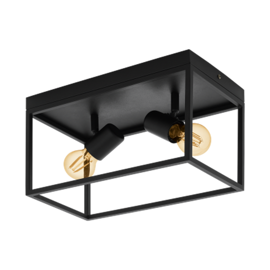 Silentina taklampe 2 lys-Taklamper-Eglo-Svart-98332-Lightup.no