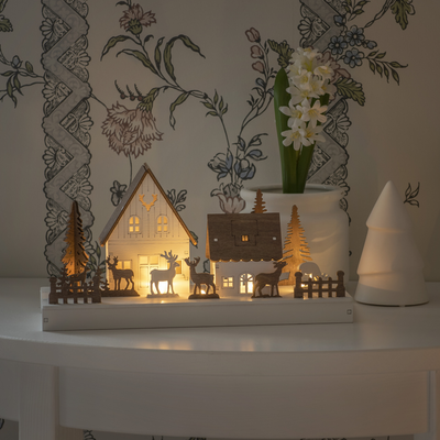Siluett motiv 6 varmhvite LED på batteri-Julebelysning dekor og pynt-Konstsmide-3282-210-Lightup.no
