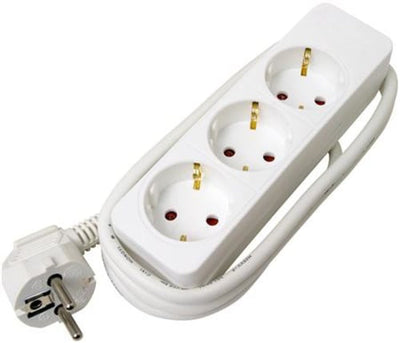 Skjøteledning 3 uttak 1,4 meter - Hvit-Elektro stikkontakter-Lightup.no-1500046-Lightup.no