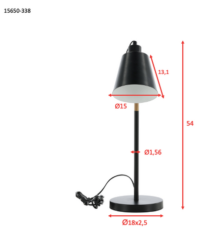 Skott bordlampe - Svart-Bordlamper-Venture Home-15650-338-Lightup.no