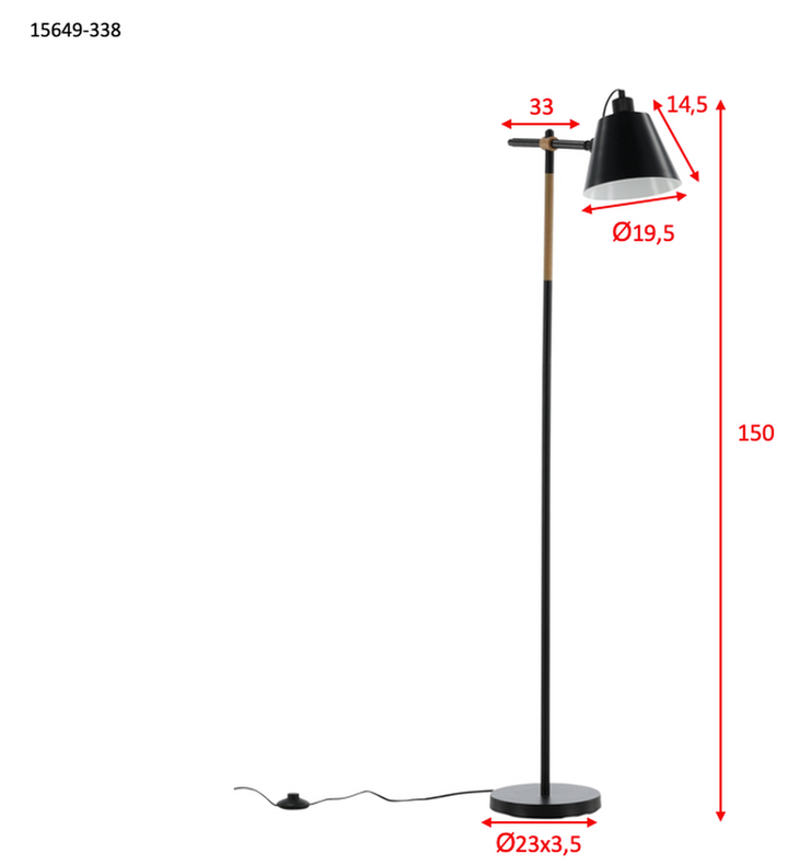 Skott gulvlampe 152 cm - Svart-Gulvlamper-Venture Home-15649-338-Lightup.no