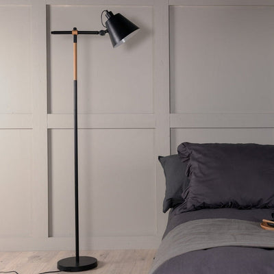 Skott gulvlampe 152 cm - Svart-Gulvlamper-Venture Home-15649-338-Lightup.no