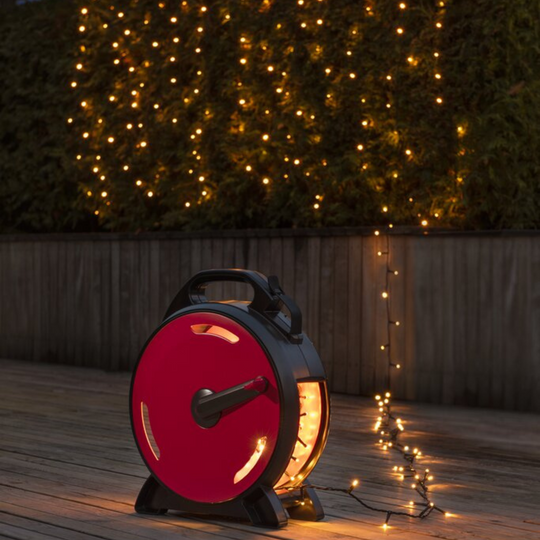 Slynge 1000 LED, 70 meter julelys på trommel IP44 - Varmhvit-Julebelysning juletrelys ute-Konstsmide-3839-107-Lightup.no