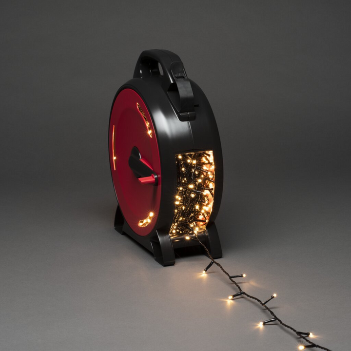 Slynge 1000 LED, 70 meter julelys på trommel IP44 - Varmhvit-Julebelysning juletrelys ute-Konstsmide-3839-107-Lightup.no