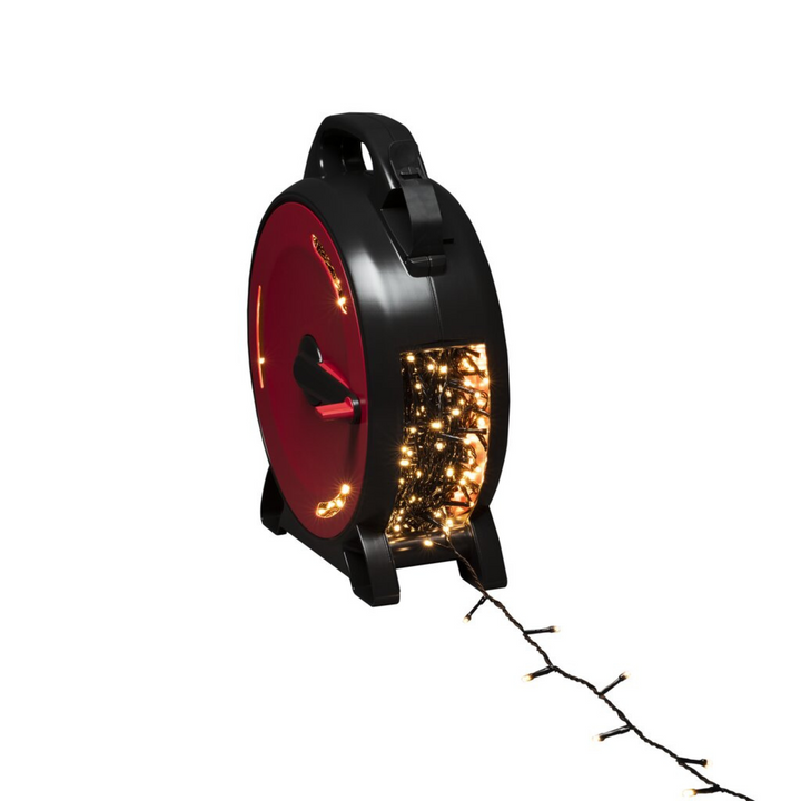 Slynge 1000 LED, 70 meter julelys på trommel IP44 - Varmhvit-Julebelysning juletrelys ute-Konstsmide-3839-107-Lightup.no