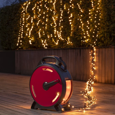 Slynge 1200 LED, 37 meter julelys på trommel IP44 - Varmhvit-Julebelysning juletrelys ute-Konstsmide-3850-100-Lightup.no