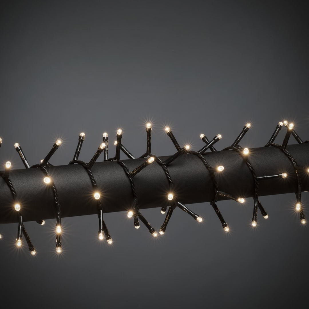 Slynge Cluster 1500 LED 33 meter IP44 - Varmhvit-Julebelysning juletrelys ute-Konstsmide-Svart-3871-100-Lightup.no