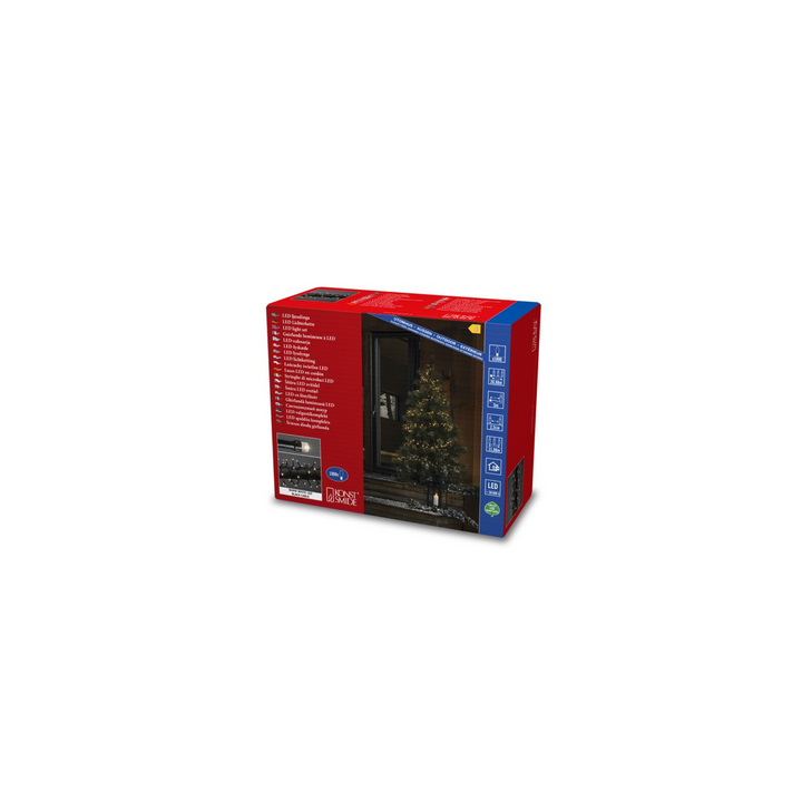 Slynge Cluster 1500 LED 33 meter IP44 - Varmhvit-Julebelysning juletrelys ute-Konstsmide-Svart-3871-100-Lightup.no