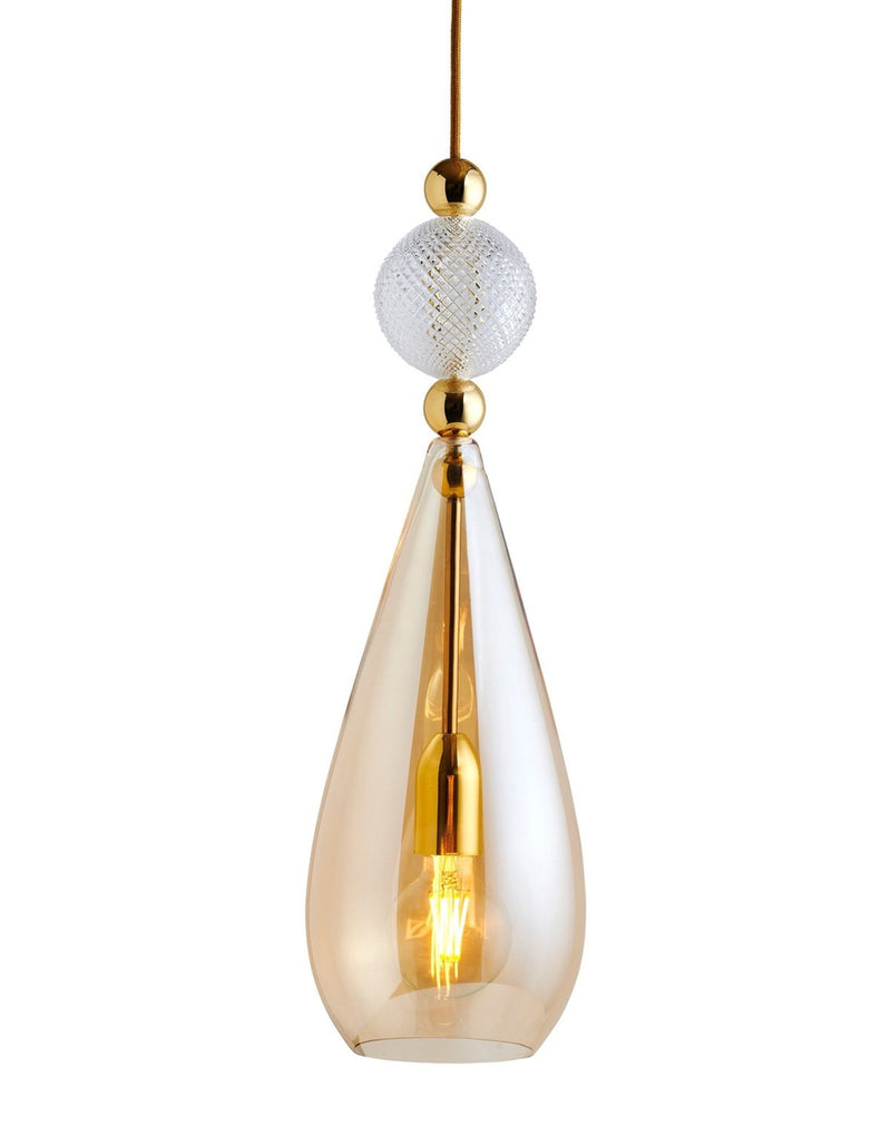 Smykke takpendel L Golden Smoke/krystall check ball-Takpendler-EBB & FLOW-LA101881-Lightup.no